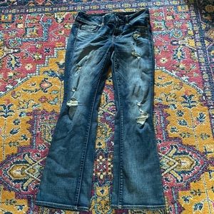 AE Kick Boot Super Stretch Destroyed Jeans 10 R